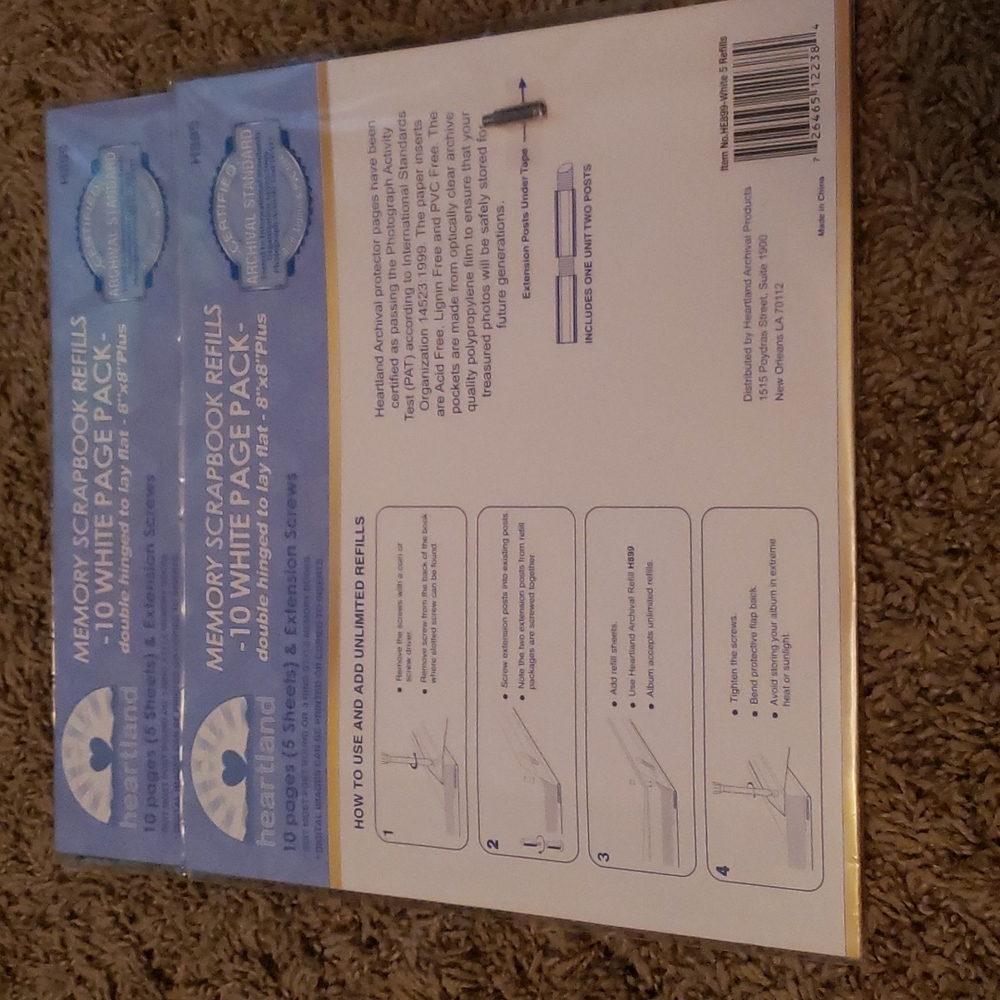 8 x 8 Memory Scrapbook Refills